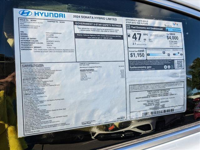 new 2024 Hyundai Sonata Hybrid car, priced at $38,390