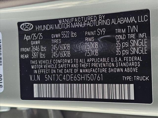 new 2025 Hyundai SANTA CRUZ car, priced at $34,960