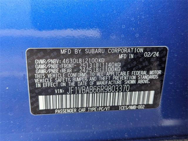new 2024 Subaru WRX car, priced at $32,503