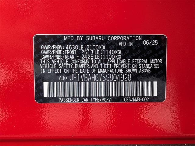 new 2025 Subaru WRX car, priced at $39,230