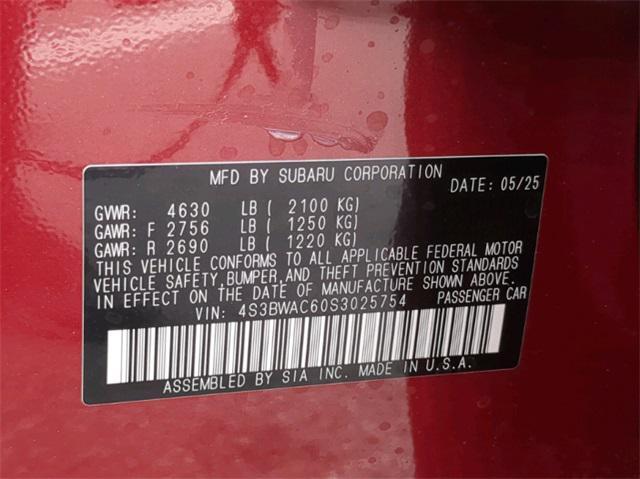 new 2025 Subaru Legacy car, priced at $29,687