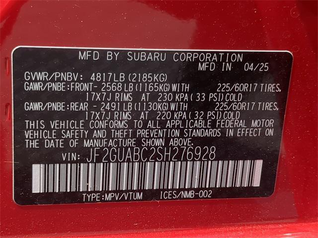 new 2025 Subaru Crosstrek car, priced at $27,595