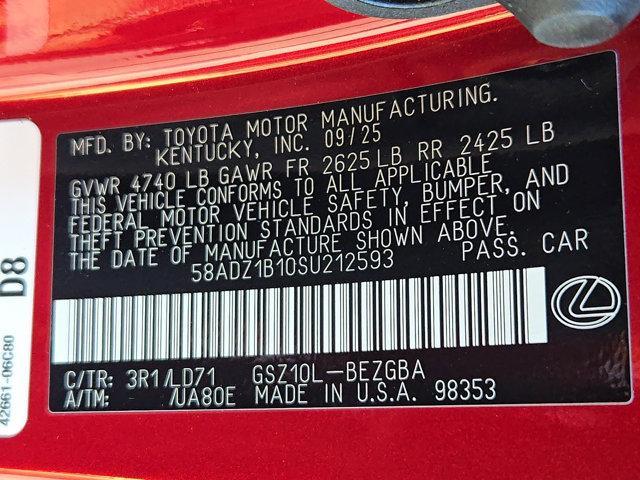 new 2025 Lexus ES 350 car, priced at $49,885