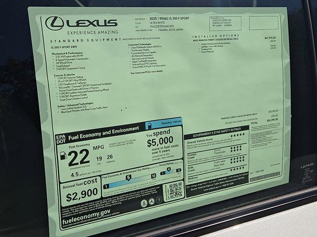 new 2025 Lexus IS 350 car, priced at $51,395