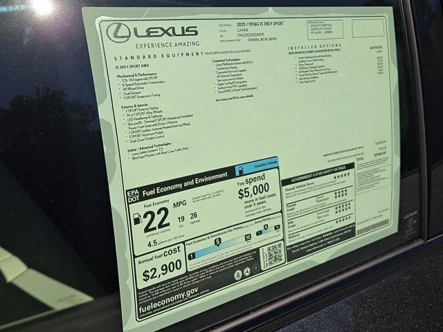 new 2025 Lexus IS 350 car, priced at $51,863