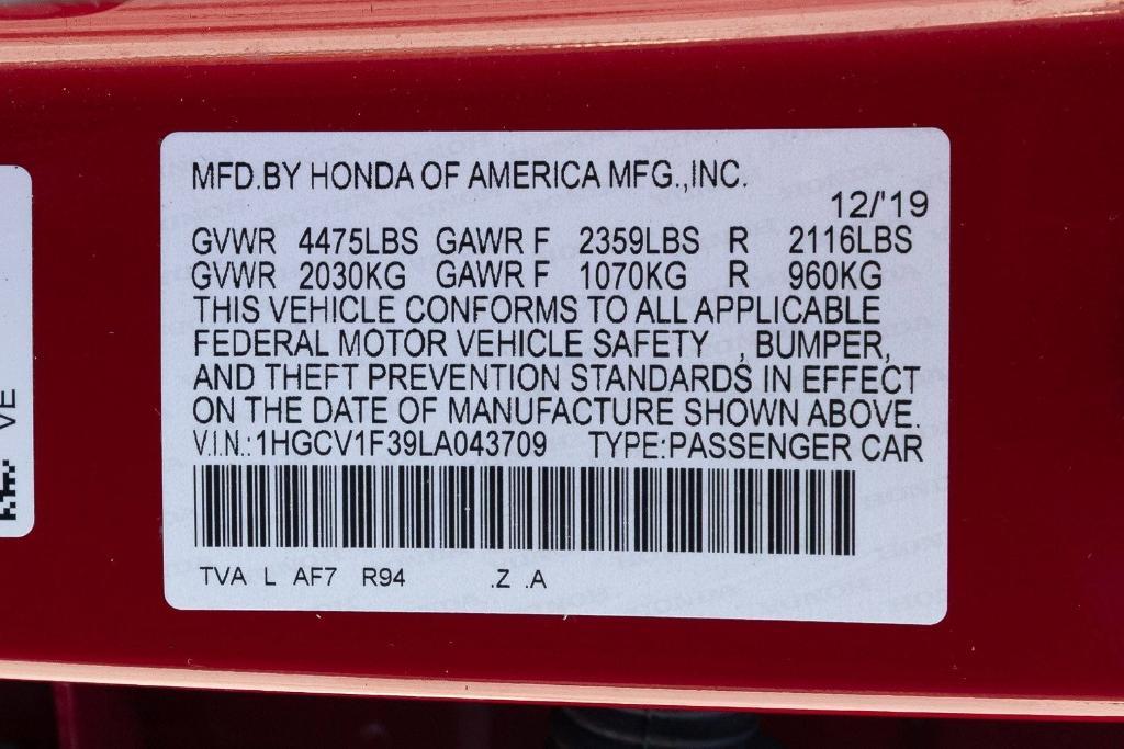 used 2020 Honda Accord car, priced at $20,985