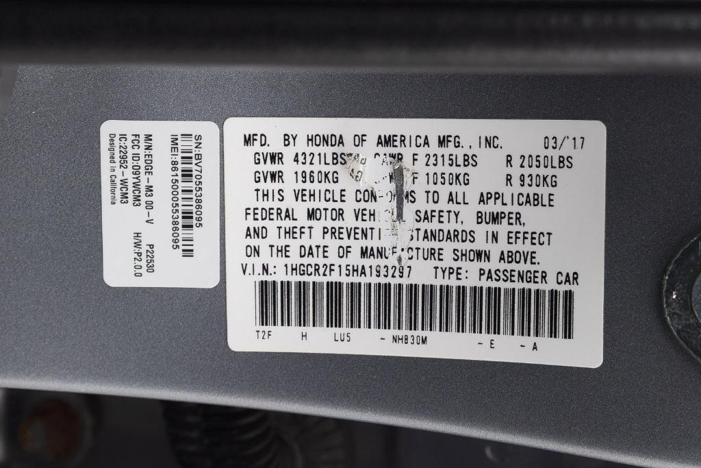 used 2017 Honda Accord car, priced at $15,000
