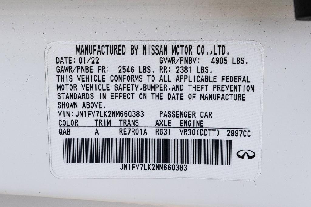 used 2022 INFINITI Q60 car, priced at $39,000