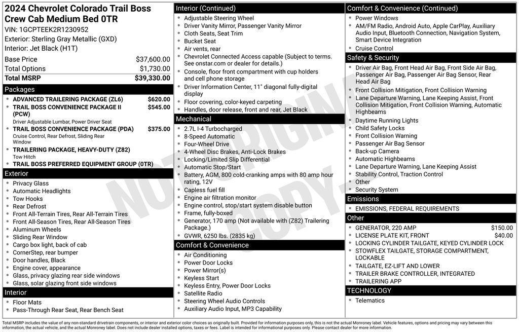 used 2024 Chevrolet Colorado car, priced at $38,511