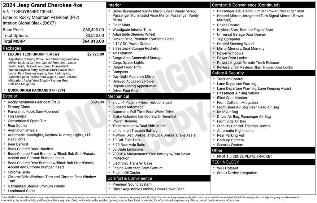 new 2024 Jeep Grand Cherokee 4xe car, priced at $47,920