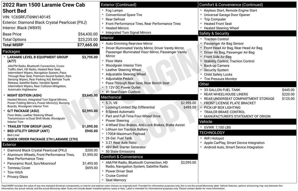 used 2022 Ram 1500 car, priced at $41,278