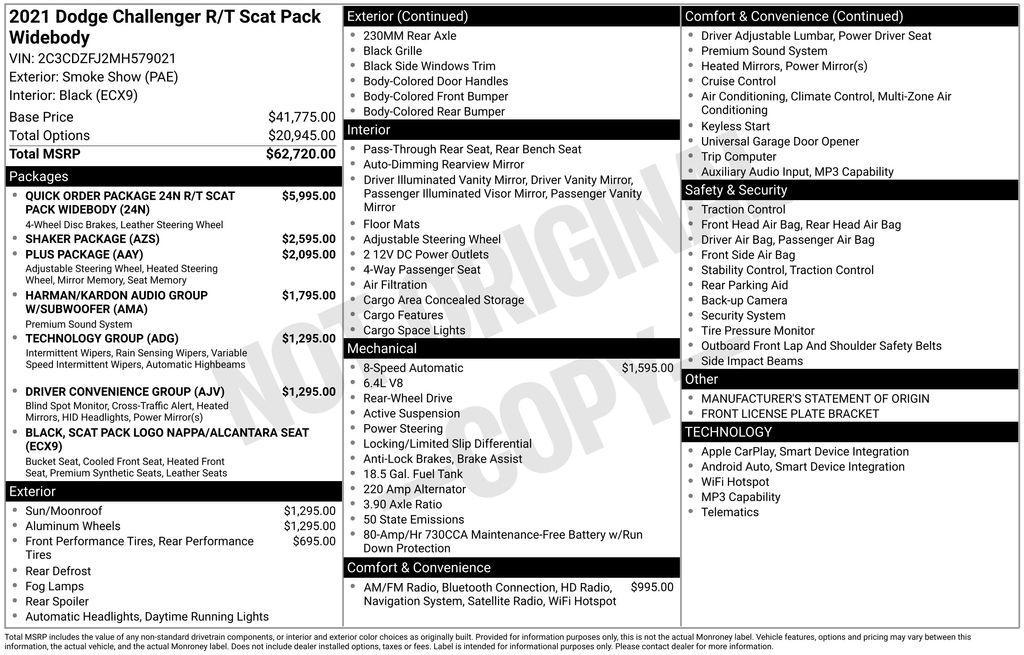 used 2021 Dodge Challenger car, priced at $48,921