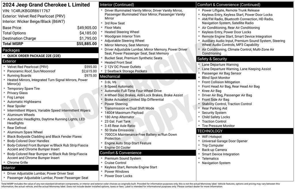 used 2024 Jeep Grand Cherokee L car, priced at $36,755