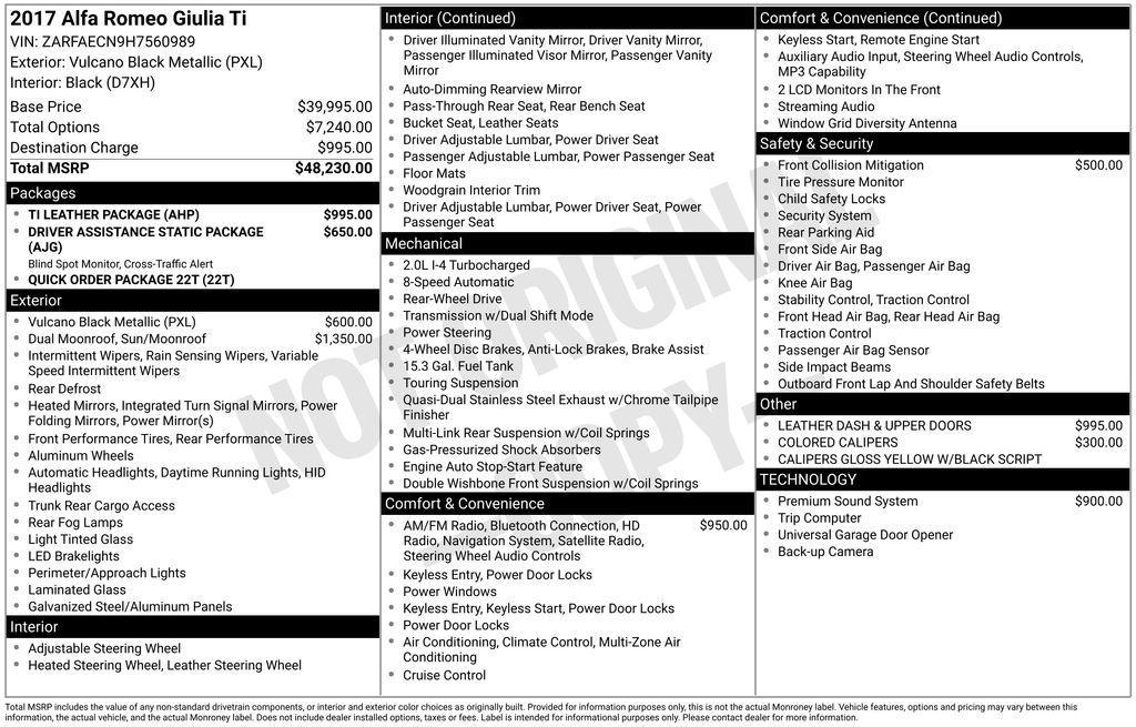 used 2017 Alfa Romeo Giulia car, priced at $15,766