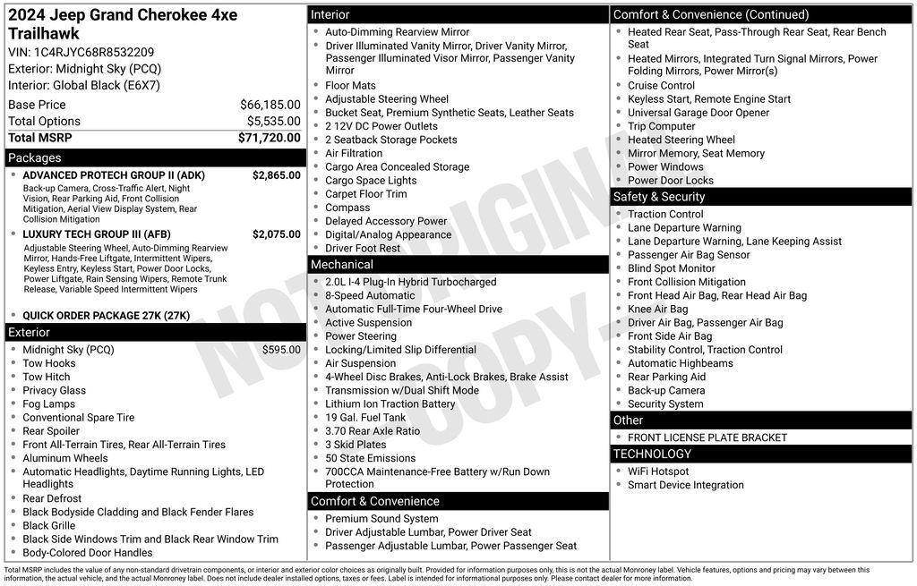 new 2024 Jeep Grand Cherokee 4xe car, priced at $56,149