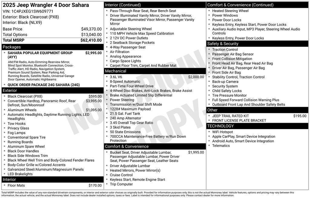 new 2025 Jeep Wrangler car, priced at $57,017