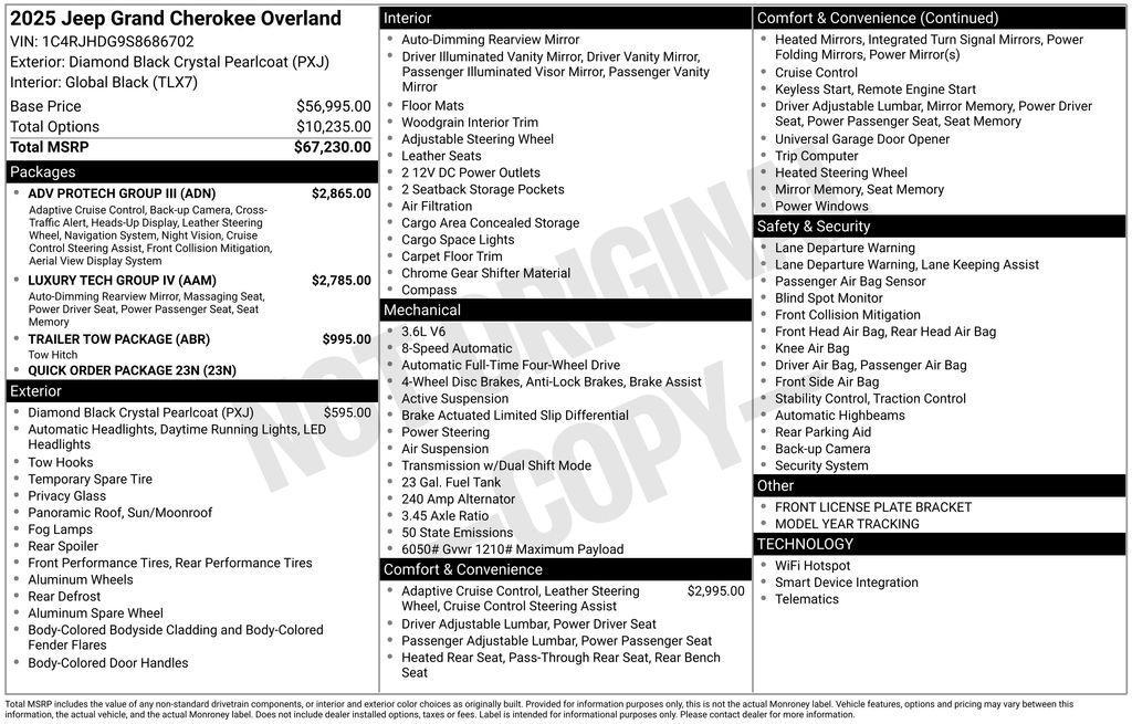 new 2025 Jeep Grand Cherokee car, priced at $59,168