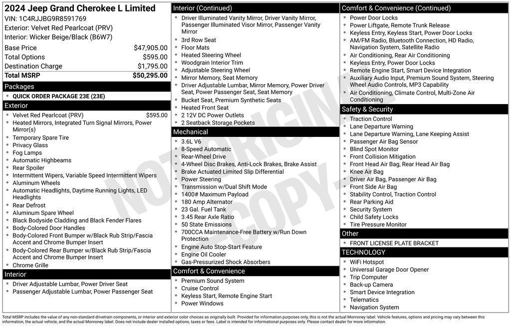 used 2024 Jeep Grand Cherokee L car, priced at $31,843