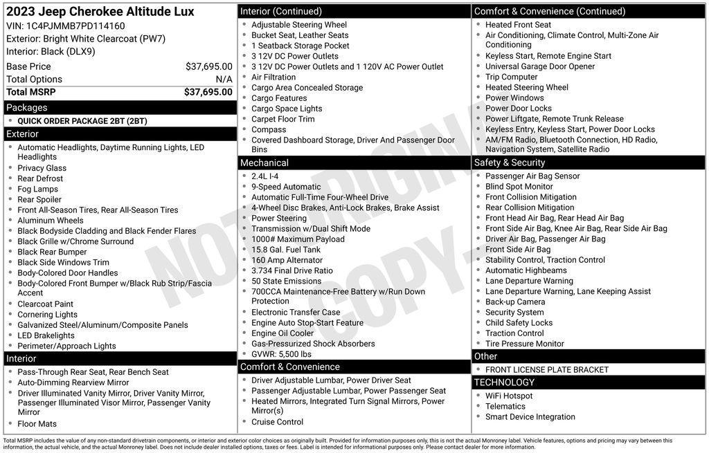 used 2023 Jeep Cherokee car