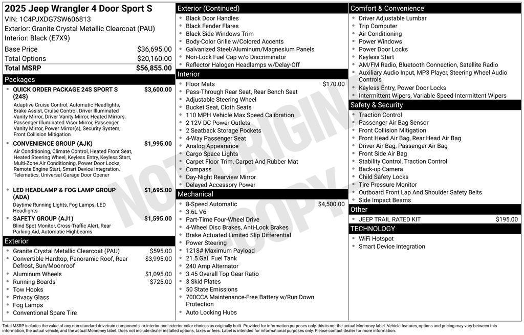 new 2025 Jeep Wrangler car, priced at $55,491