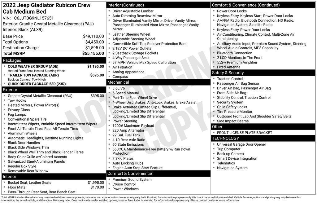 used 2022 Jeep Gladiator car, priced at $31,808