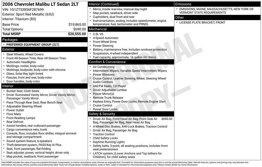 used 2006 Chevrolet Malibu car, priced at $6,000
