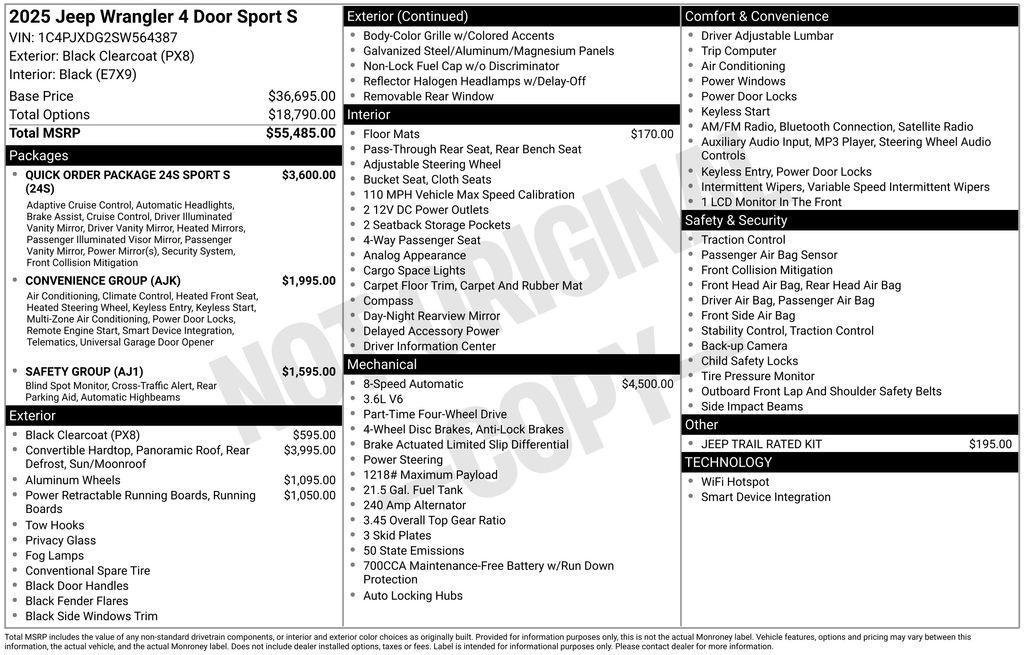 new 2025 Jeep Wrangler car, priced at $53,121