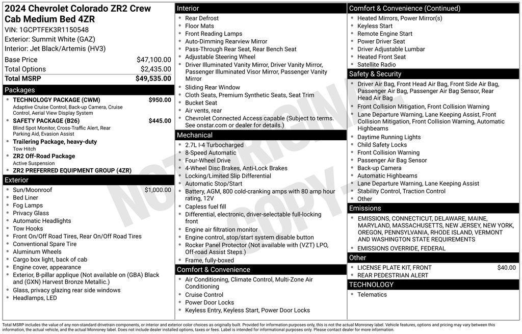 used 2024 Chevrolet Colorado car, priced at $45,373