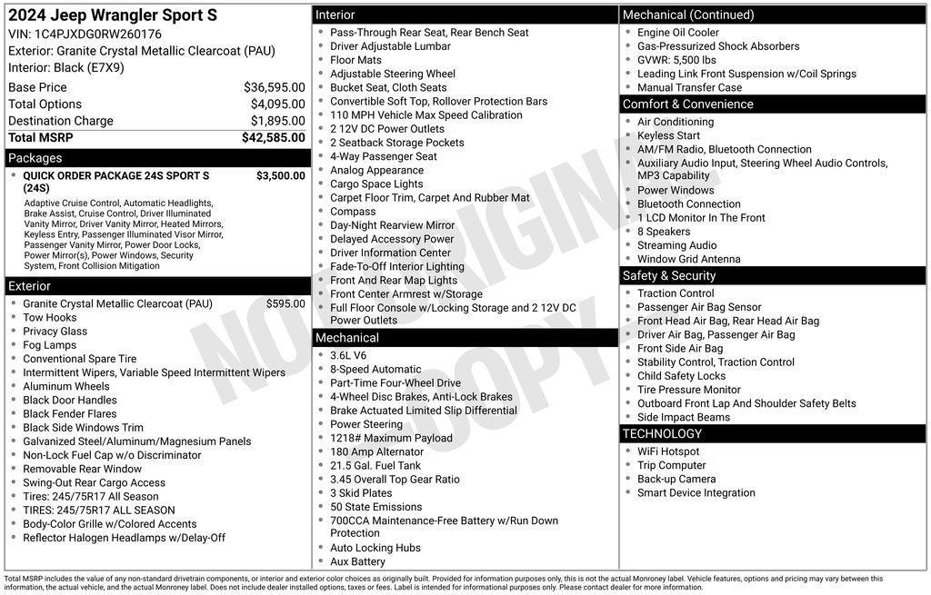 used 2024 Jeep Wrangler car, priced at $36,499