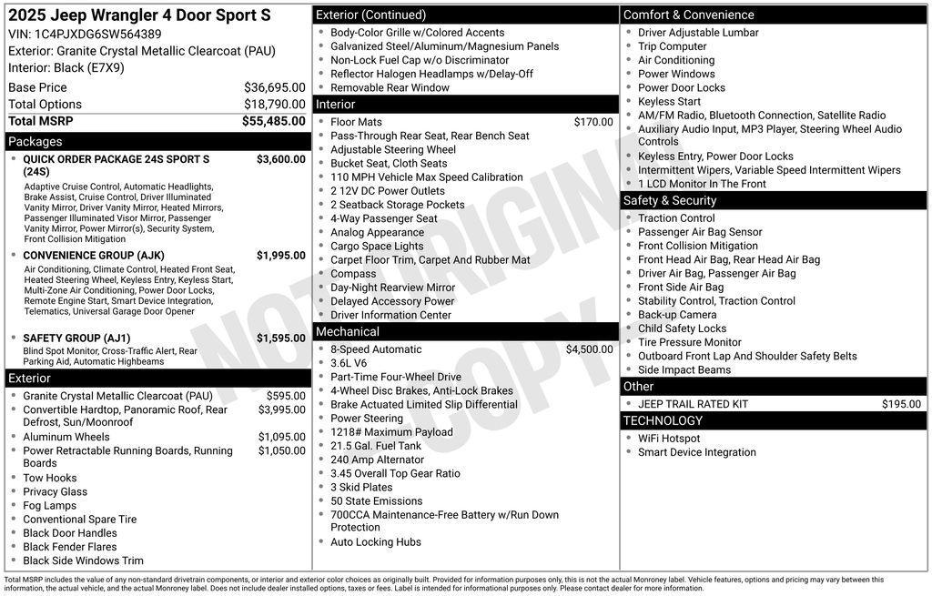 new 2025 Jeep Wrangler car, priced at $54,121