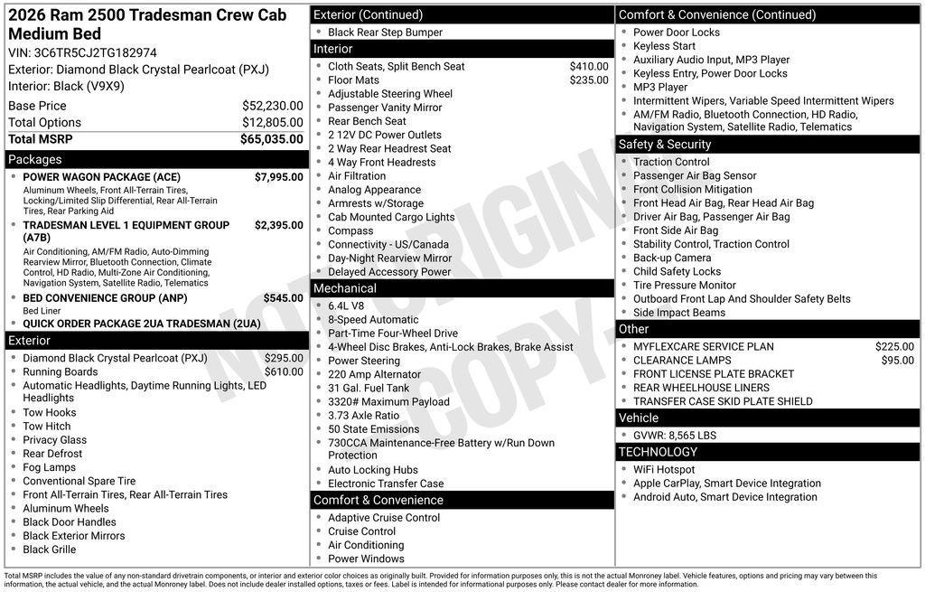new 2026 Ram 2500 car, priced at $61,237