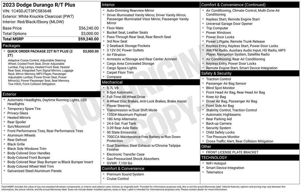 used 2023 Dodge Durango car, priced at $39,996
