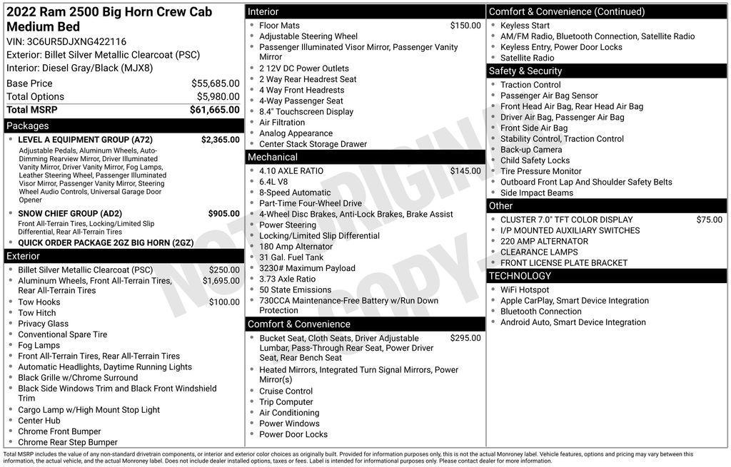 used 2022 Ram 2500 car, priced at $45,191