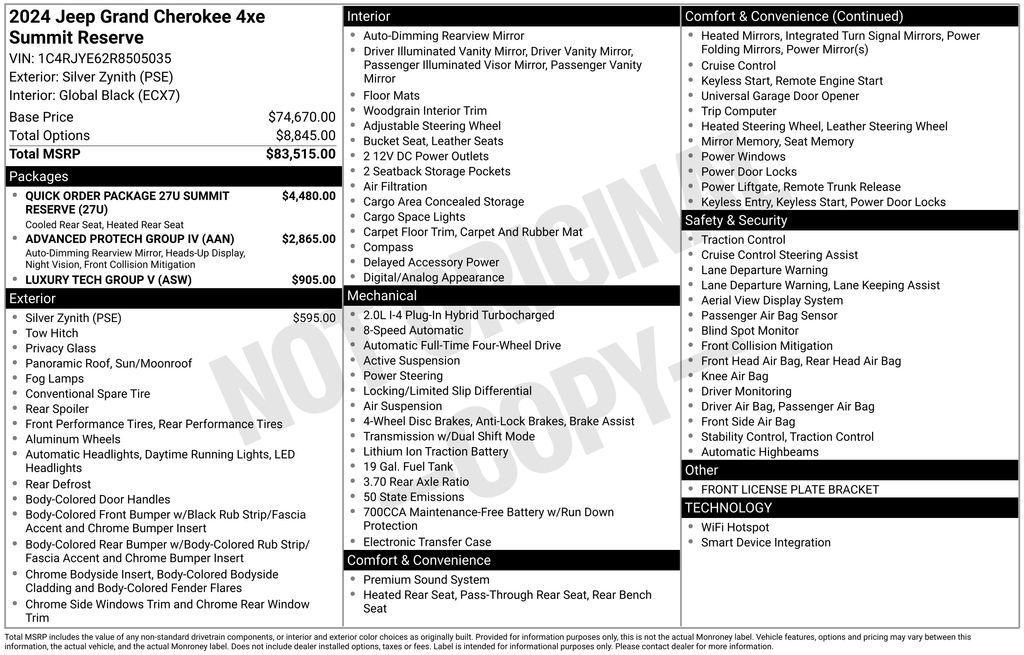 new 2024 Jeep Grand Cherokee 4xe car, priced at $64,509