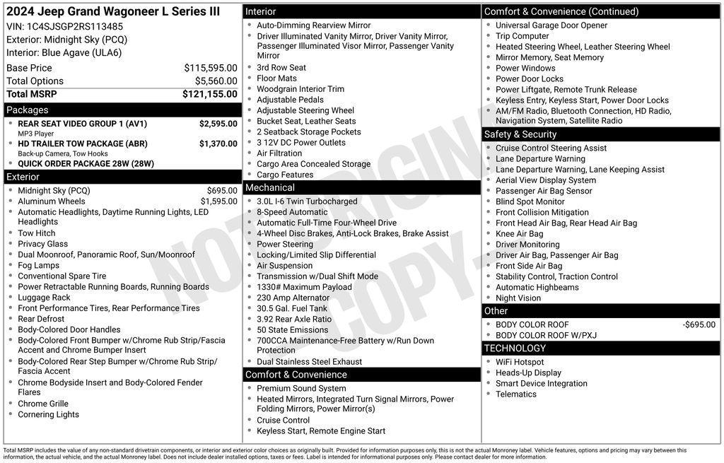 new 2024 Jeep Grand Wagoneer L car, priced at $96,083