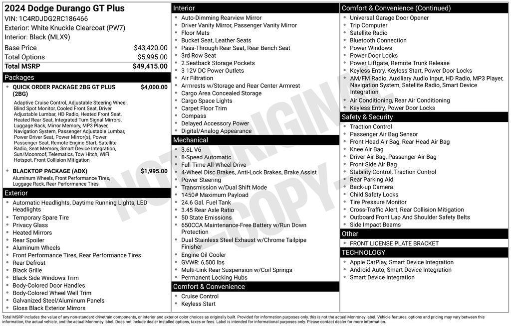 used 2024 Dodge Durango car, priced at $37,172