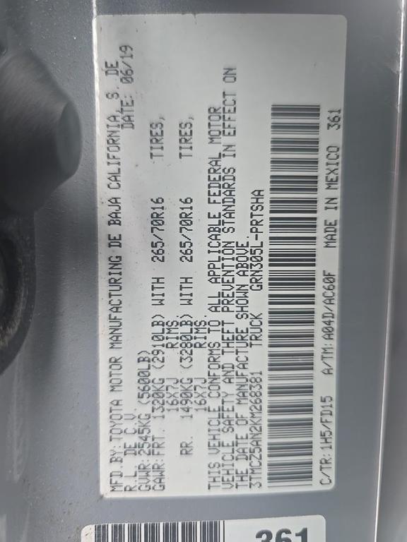 used 2019 Toyota Tacoma car, priced at $34,500