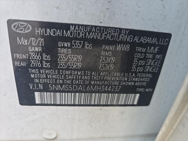 used 2021 Hyundai Santa Fe car, priced at $25,700