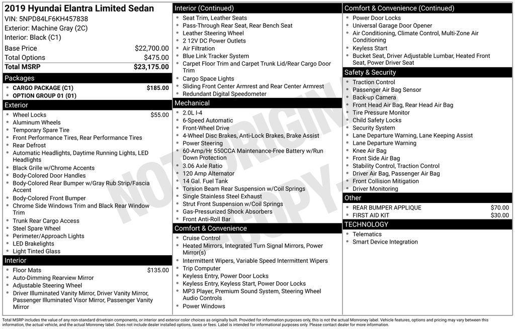 used 2019 Hyundai Elantra car, priced at $14,488