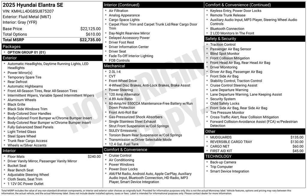 used 2025 Hyundai Elantra car, priced at $19,988