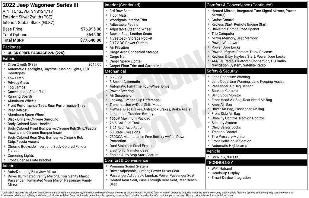 used 2022 Jeep Wagoneer car, priced at $47,388
