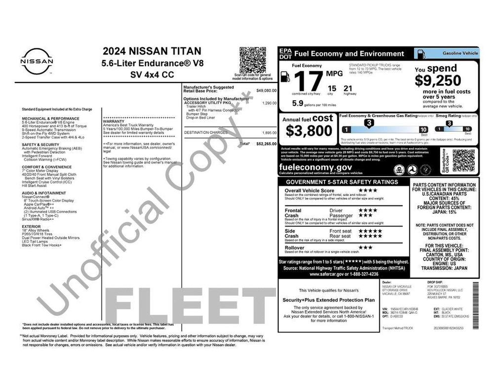 used 2024 Nissan Titan car, priced at $43,988