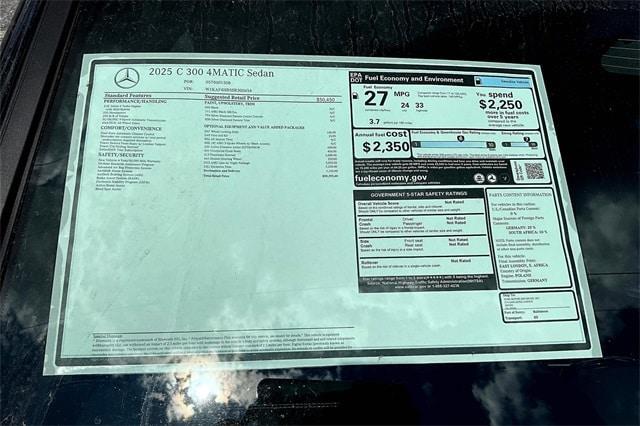 new 2025 Mercedes-Benz C-Class car, priced at $59,395