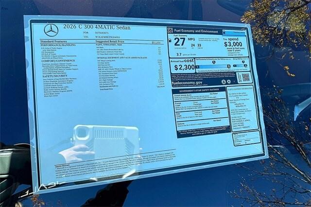 new 2026 Mercedes-Benz C-Class car, priced at $60,755