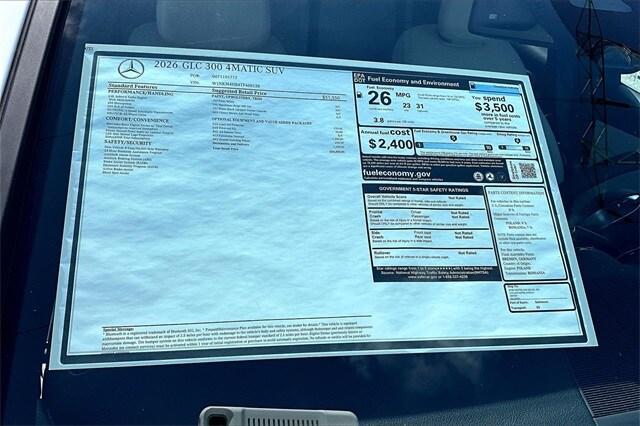 new 2026 Mercedes-Benz GLC 300 car, priced at $54,820