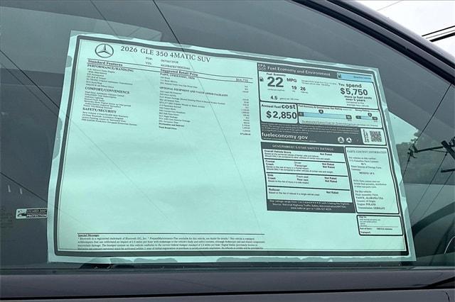new 2026 Mercedes-Benz GLE 350 car, priced at $75,280