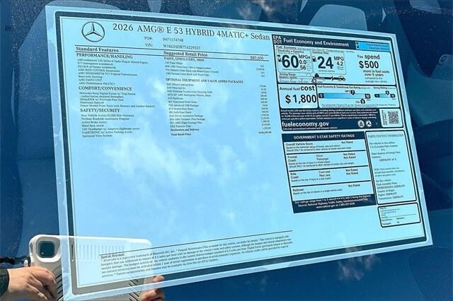 new 2026 Mercedes-Benz AMG E 53 car, priced at $106,595