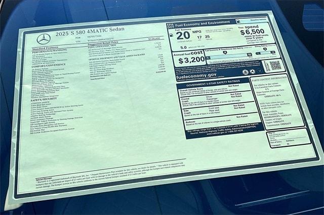 new 2025 Mercedes-Benz S-Class car, priced at $140,040