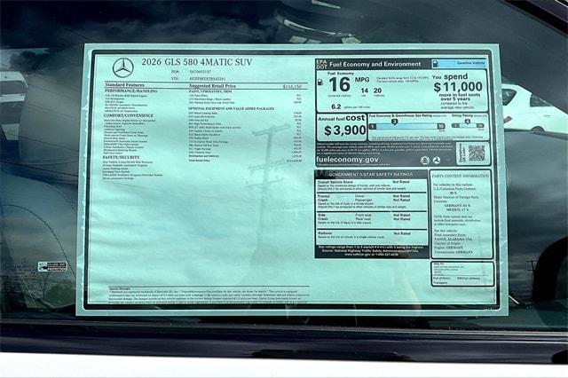 new 2026 Mercedes-Benz GLS 580 car, priced at $121,610
