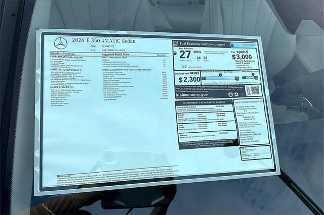 new 2026 Mercedes-Benz E-Class car, priced at $76,655